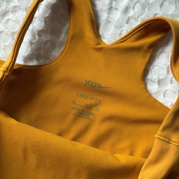 Nike Yoga Dri-Fit Mustard Yellow Sports Bra - Picture 4 of 8